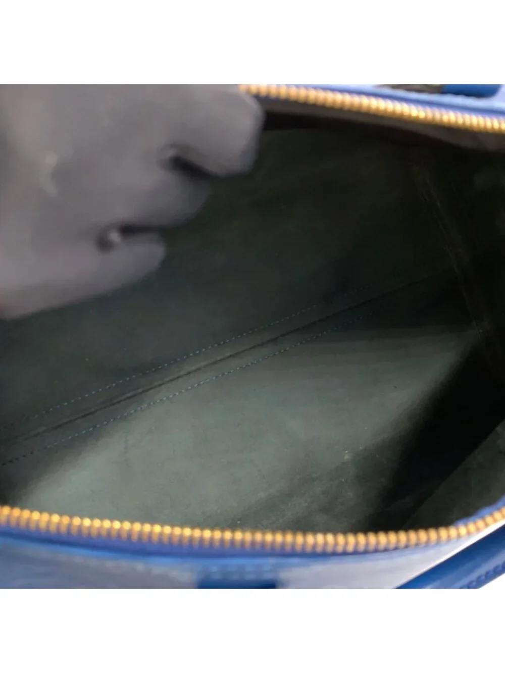 Louis Vuitton Speedy 30 Epi Toledo Blue Leather Handbag Gold